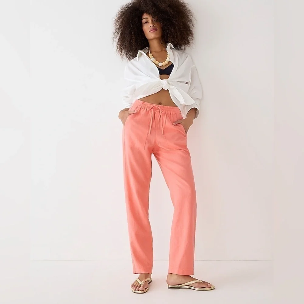 J Crew New seaside pant in linen blend Item BF488